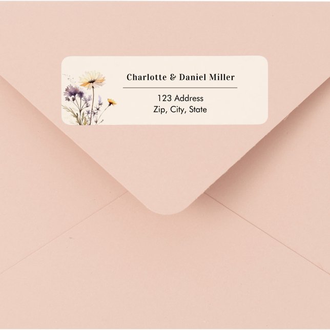 Wildflowers ivory purple return address (Creator Uploaded)
