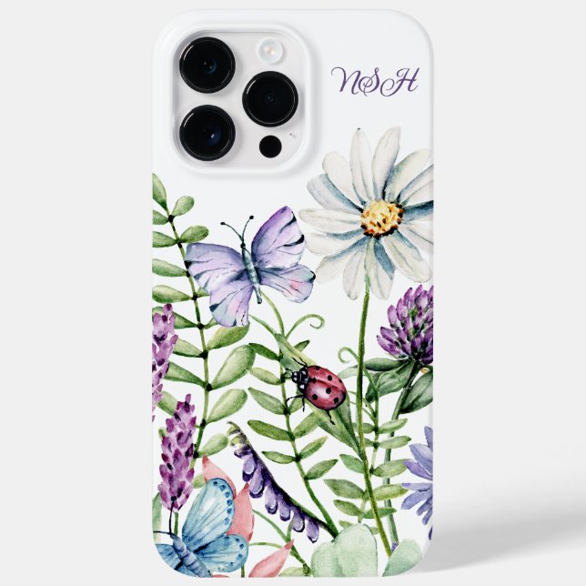 Wildflowers Ladybug and Butterfly Signature Case-Mate iPhone Case (Back)