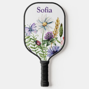 Wildflowers Ladybug and Butterfly Signature  Pickleball Paddle