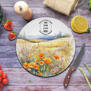 Wildflowers Landscape Business Logo Cutting Board