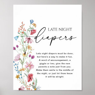 Wildflowers Late Night Diaper Sign