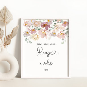 Wildflowers leave your recipe card here poster