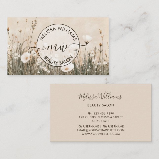 Wildflowers Logo Business Card (Front/Back)