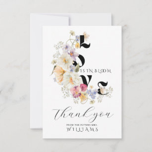 Wildflowers Love in Bloom Boho Bridal Shower Thank You Card