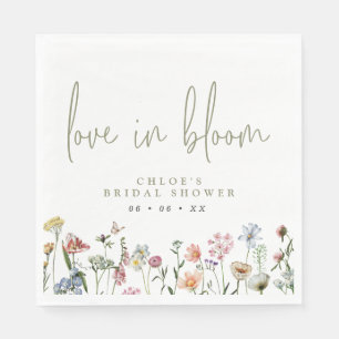 Wildflowers Love In Bloom Bridal Shower Napkin