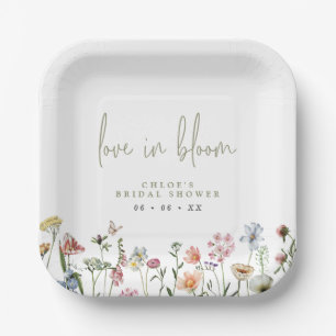 Wildflowers Love In Bloom Bridal Shower Paper Plate