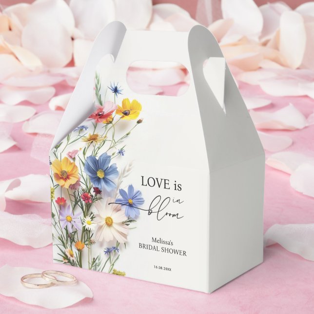 Wildflowers Love is in Bloom Bridal Shower Favour Box (Wedding)