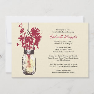 Wildflowers & Mason Jar Bridal Shower Invitation