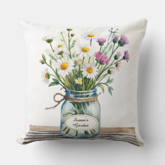 Wildflowers Mason Jar Cushion