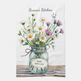 Wildflowers Mason Jar Tea Towel