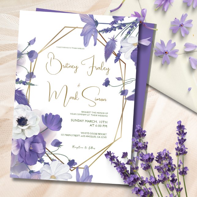 Wildflowers Mauve Rustic Purple Wedding Invitation (Creator Uploaded)