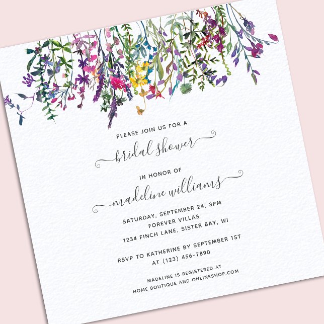 Wildflowers Meadow Bridal Shower Invitation (Creator Uploaded)