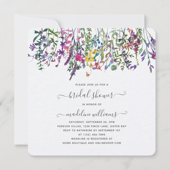 Wildflowers Meadow Bridal Shower Invitation (Front)