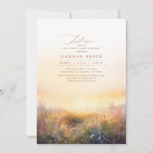 Wildflowers Meadow Elegant Summer Baby Shower Invitation