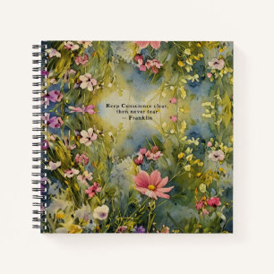 Wildflowers Meadow Franklin Quote Floral Journal