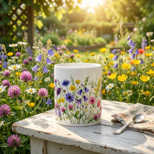 Wildflowers meadow watercolours. Speciality Mug