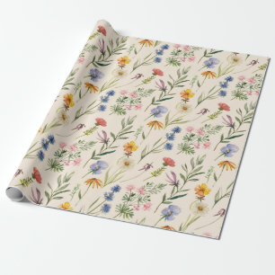 Wildflowers Minimalist Boho Floral Wrapping Paper