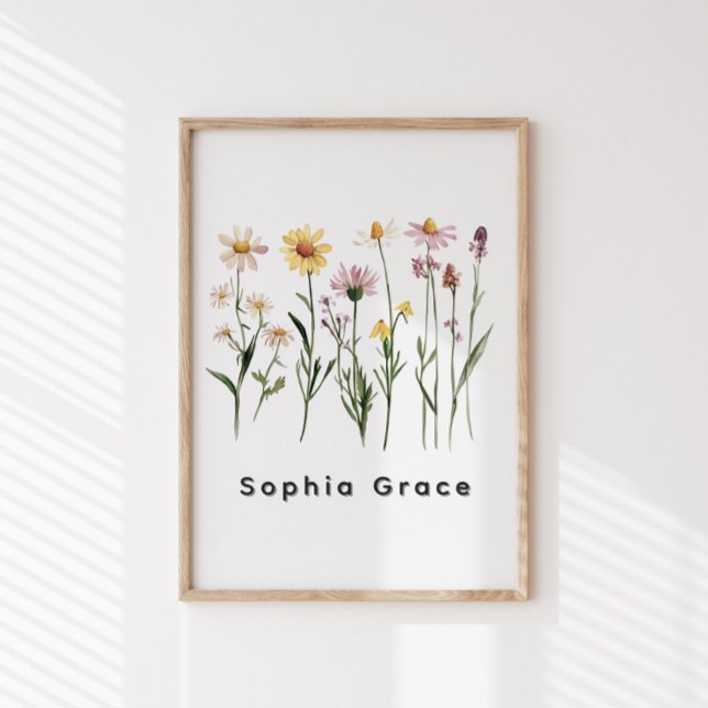 Wildflowers Minimalist Custom Name Poster (Creator Uploaded)