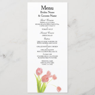 Wildflowers Modern Simple Elegant Wedding Ideas Menu