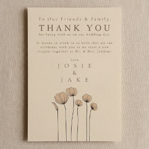 Wildflowers modern Wedding thank you Table Card