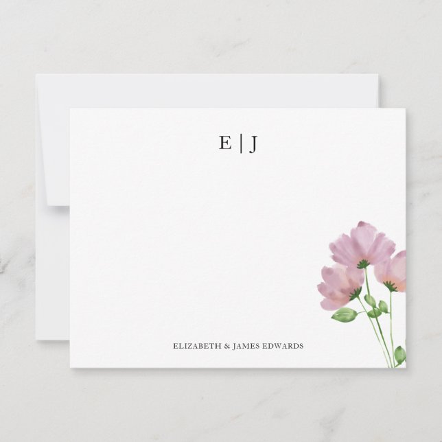 Wildflowers Monogram Couple Initials Personalised Card (Front)