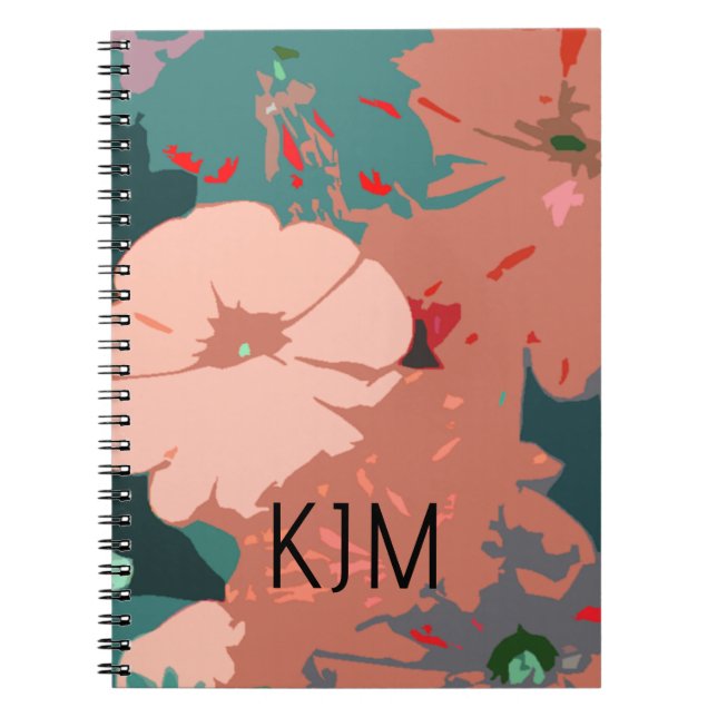 Wildflowers Monograms Floral Custom Name Gift Notebook (Front)
