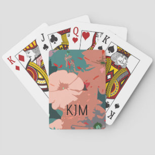 Wildflowers Monograms Floral Custom Name Gift Playing Cards