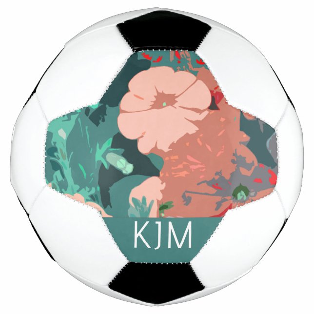Wildflowers Monograms Floral Wedding Birthday Gift Football (Front)