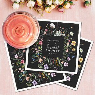 Wildflowers Moody Bridal Shower Napkin