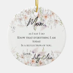 Wildflowers Mother Of The Bride Watercolor Ceramic Tree Decoration