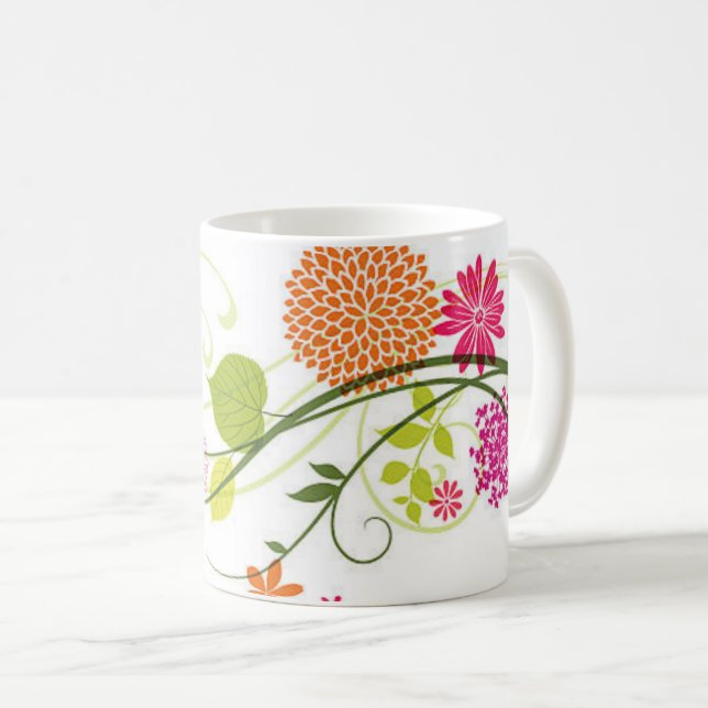 Wildflowers Mug  Designs, Watercolor Floral  mug W (Front Right)