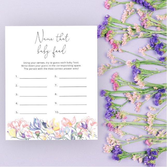 Wildflowers Name that baby Food shower game (Creator Uploaded)