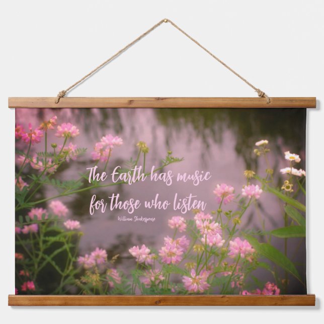Wildflowers Near Brook Earth Inspirational Hanging Tapestry (Front)