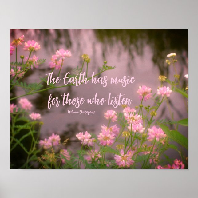 Wildflowers Near Brook Earth Music Inspirational  Poster (Front)