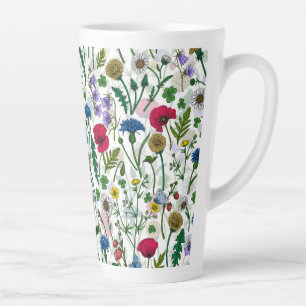 Wildflowers on black latte mug
