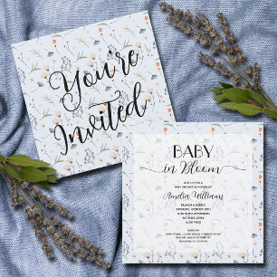 Wildflowers on Blue Boy Baby Shower Invitation