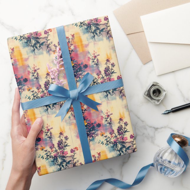 Wildflowers on Colourful Background Wrapping Paper (Gifting)
