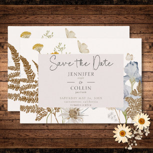 Wildflowers on Cream Wedding Save The Date