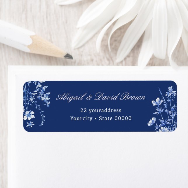 Wildflowers on French Blue Return Address (Insitu)