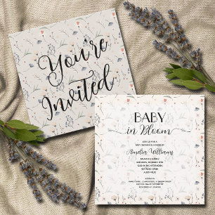 Wildflowers on Ivory Baby Shower Invitation