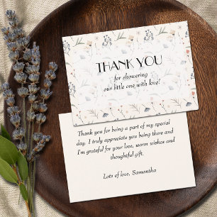 Wildflowers on Ivory Baby Shower Thank You Card