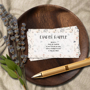 Wildflowers on Ivory Diaper Raffle Enclosure Card