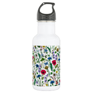 Wildflowers on off white 532 ml water bottle