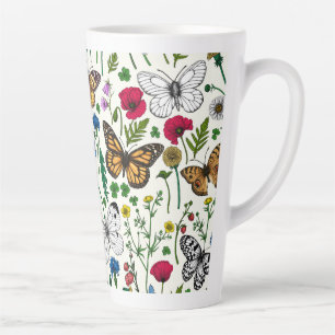 Wildflowers on off white latte mug