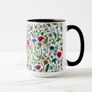 Wildflowers on off white mug
