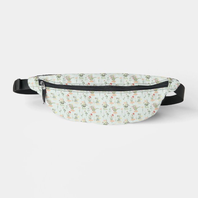 Wildflowers on Pale Green Fanny Pack (Front)