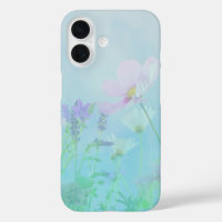 Wildflowers on Soft Blue Floral iPhone Case