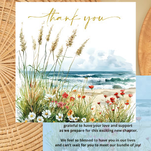 Wildflowers on the Beach Baby Shower Thank You Card