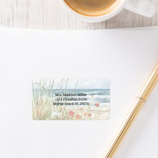 Wildflowers on the Beach Label