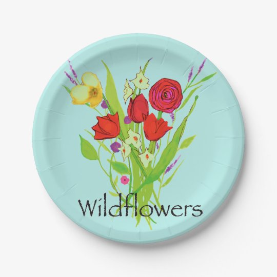 Wildflowers Paper Plates Zazzle.co.uk